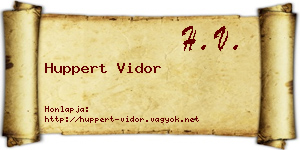 Huppert Vidor névjegykártya